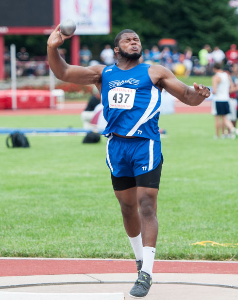 Lake Central's Gelen Robinson was third in the shot put at Saturday's state finals.
